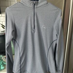 Rhoback Performance Golf  1/4 Zip Pullover, Ladies S, Coastal Nautical Striped